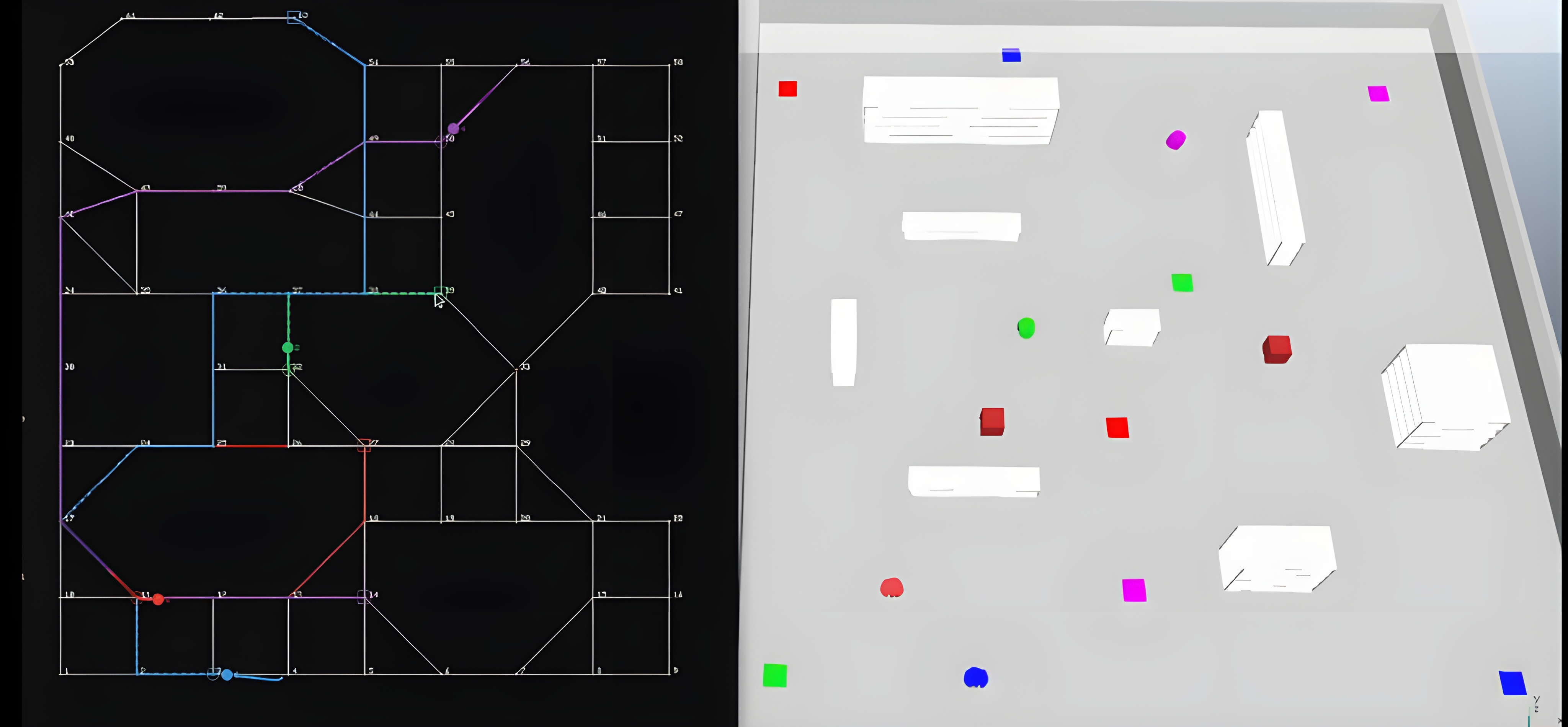 Warehouse simulation in CoppeliaSim